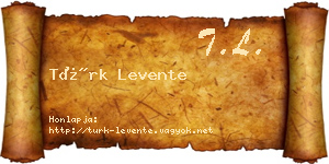 Türk Levente névjegykártya